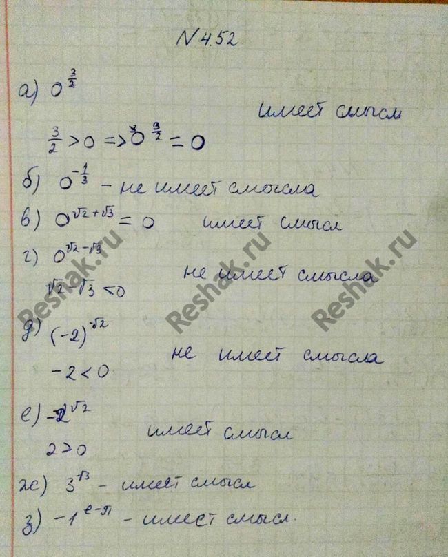 Картинка ГДЗ - Упражнение 4.52 ГДЗ Никольский 10 класс Вариант 1