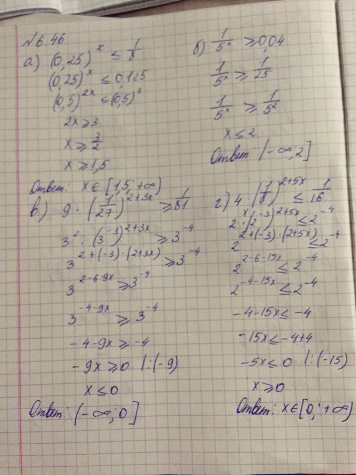 Картинка ГДЗ - Упражнение 6.46 ГДЗ Никольский 10 класс Вариант 1