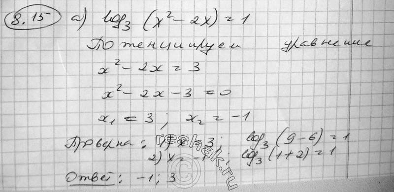 Картинка ГДЗ - Упражнение 8.15 по алгебре ГДЗ Никольский Потапов 11 класс Вариант 1
