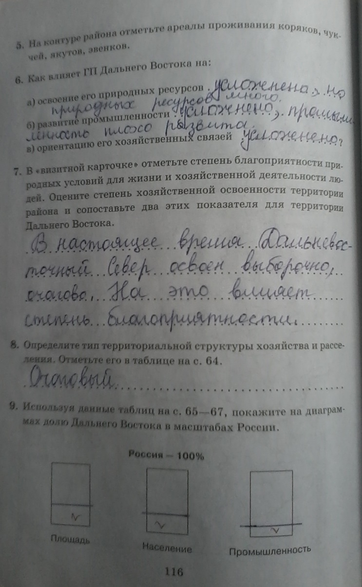 Картинка ГДЗ - Страница 116 ГДЗ рабочая тетрадь Дронов 9 класс Вариант 1