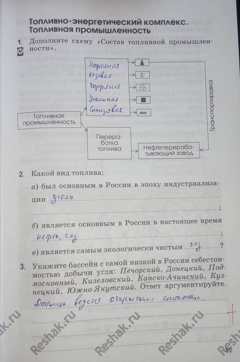 Картинка ГДЗ - Страница 19 ГДЗ рабочая тетрадь Алексеева Ким 9 класс Вариант 1
