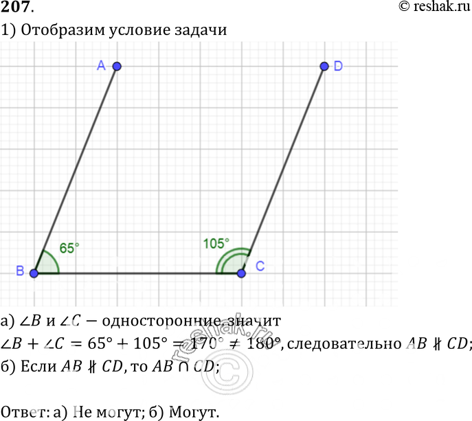Картинка ГДЗ - №207 ГДЗ Атанасян 7-9 класс по геометрии Вариант 1