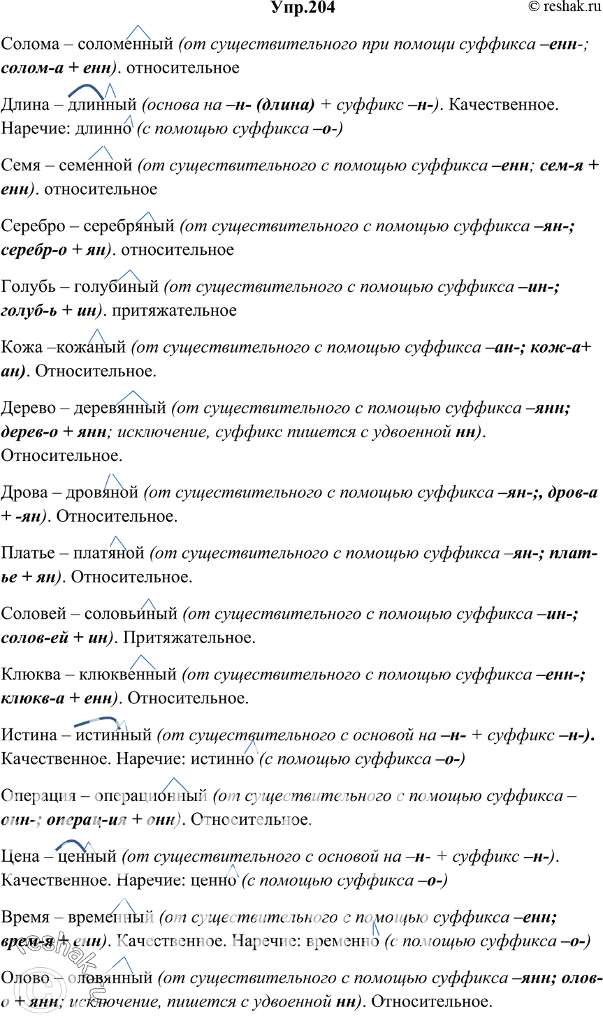 Картинка ГДЗ - Упражнение 204 ГДЗ Гольцова 10-11 класс по русскому языку Вариант 1