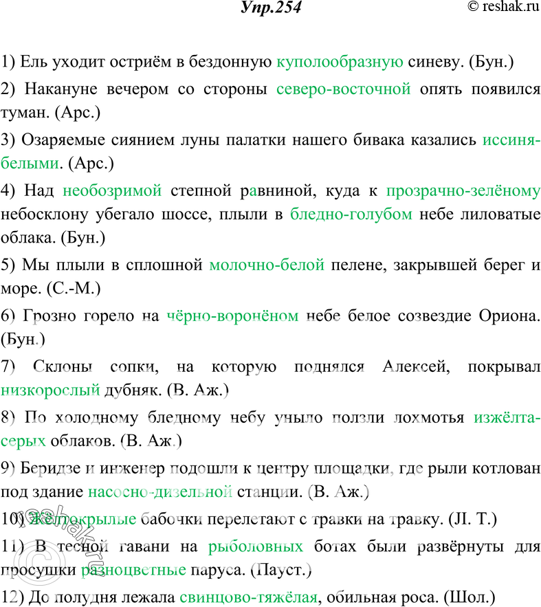 Картинка ГДЗ - Упражнение 254 ГДЗ Греков Крючков 10-11 класс по русскому языку Вариант 1