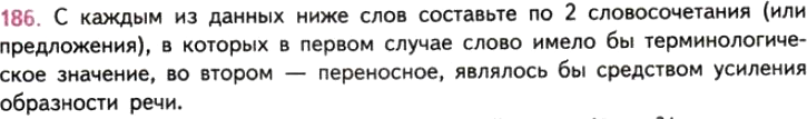 Картинка ГДЗ - задания Упражнение 186 ГДЗ Власенков 10-11 класс по русскому языку