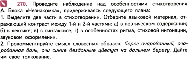Картинка ГДЗ - задания Упражнение 270 ГДЗ Власенков 10-11 класс по русскому языку