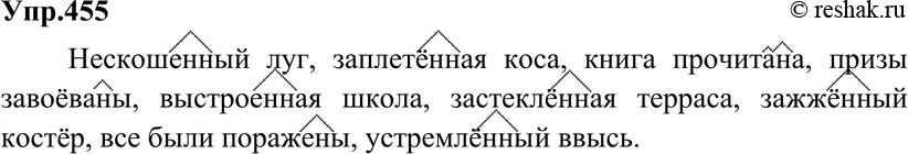 Картинка ГДЗ - Упражнение 455 по русскому языку ГДЗ Разумовская Львова 6 класс Вариант 1