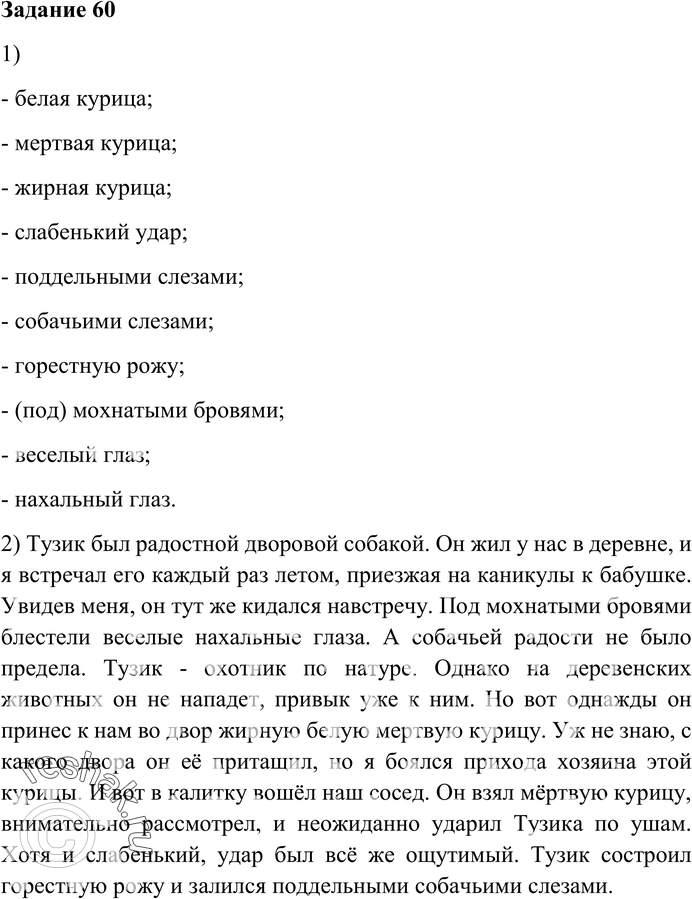 Картинка ГДЗ - Упражнение 60 Глава 1 по русскому языку ГДЗ Шмелев 6 класс Вариант 1