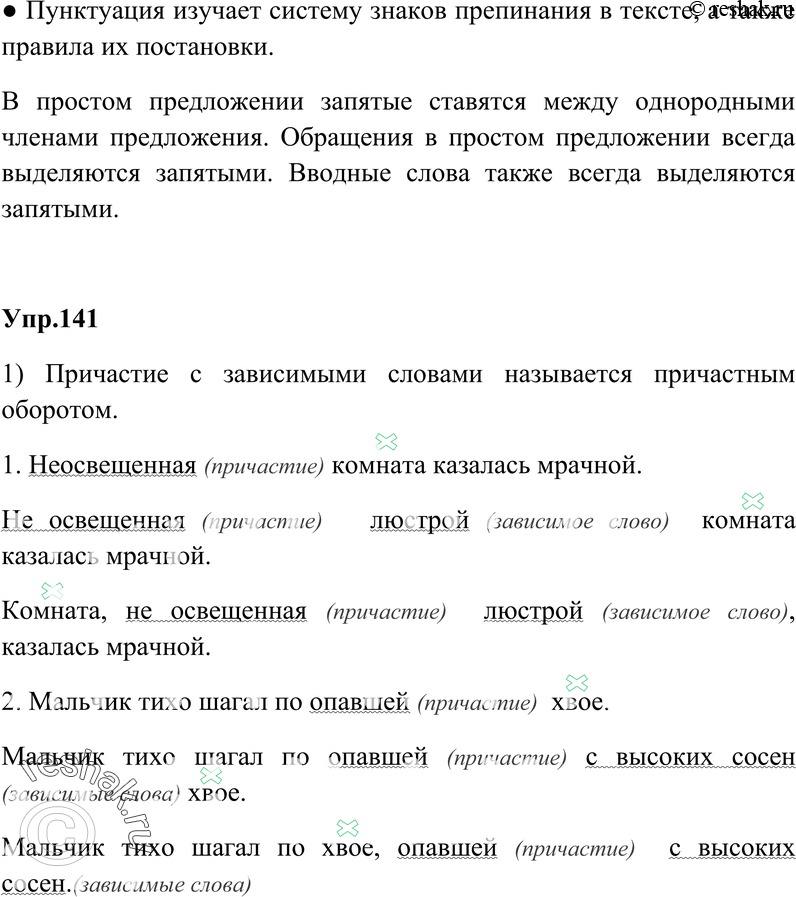 Картинка ГДЗ - Упражнение 141 Глава 5 по русскому языку ГДЗ Шмелев 6 класс Вариант 1