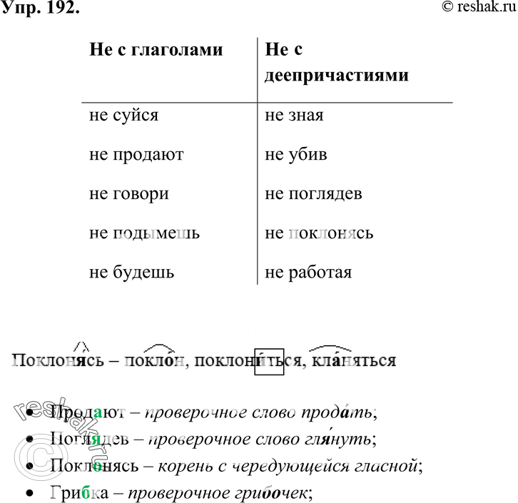 Картинка ГДЗ - Упражнение 192 по русскому языку ГДЗ Ладыженская 7 класс Вариант 1