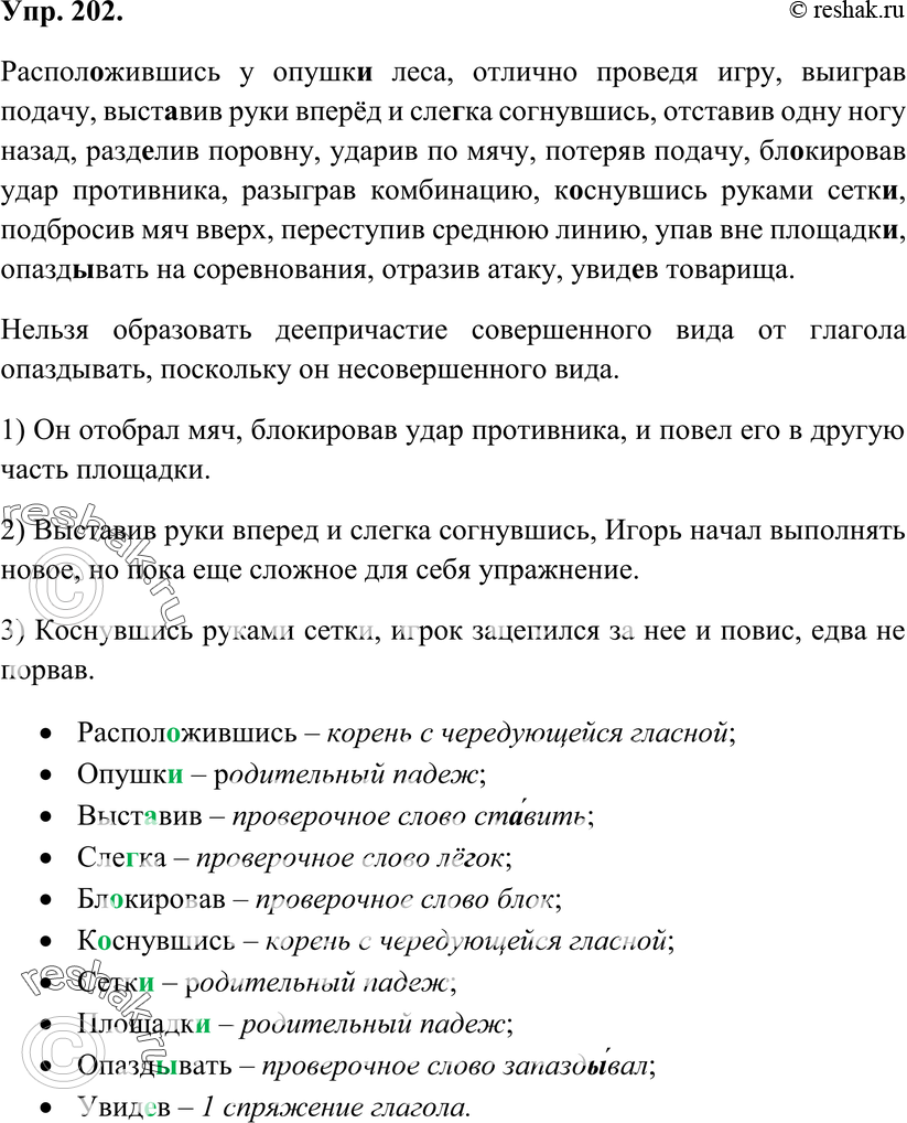 Картинка ГДЗ - Упражнение 202 по русскому языку ГДЗ Ладыженская 7 класс Вариант 1