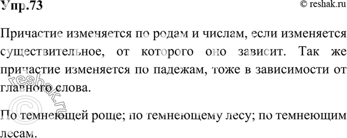 Картинка ГДЗ - Упражнение 73 по русскому языку ГДЗ Ладыженская 7 класс Вариант 1