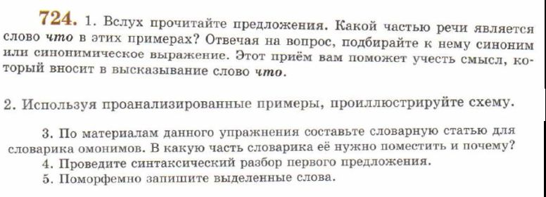 Картинка ГДЗ - задания Упражнение 724 ГДЗ Львов 7 класс по русскому языку