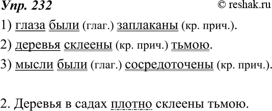 Картинка ГДЗ - Упражнение 232 по русскому языку ГДЗ Разумовская Львова 7 класс Вариант 1