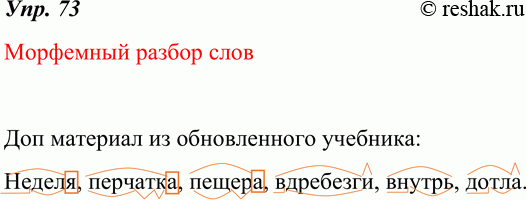 Картинка ГДЗ - Упражнение 73 по русскому языку ГДЗ Разумовская Львова 7 класс Вариант 1