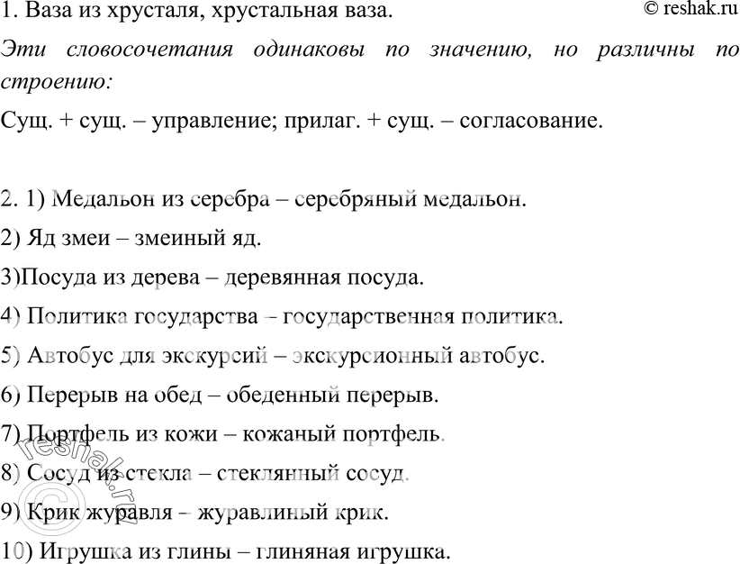 Картинка ГДЗ - Упражнение 170 по русскому языку ГДЗ Разумовская Львова 7 класс РосУчебник Вариант 1
