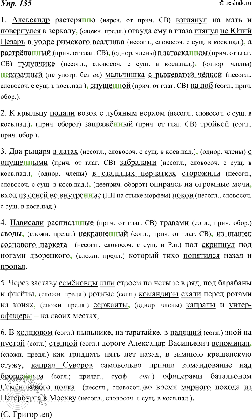 Картинка ГДЗ - Упражнение 135 по русскому языку ГДЗ Ладыженская 8 класс Вариант 1