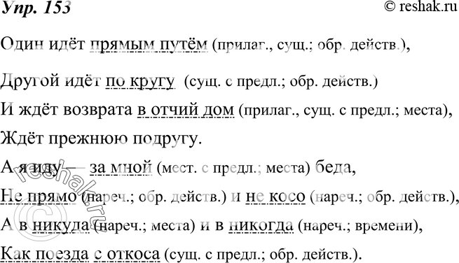 Картинка ГДЗ - Упражнение 153 по русскому языку ГДЗ Ладыженская 8 класс Вариант 1
