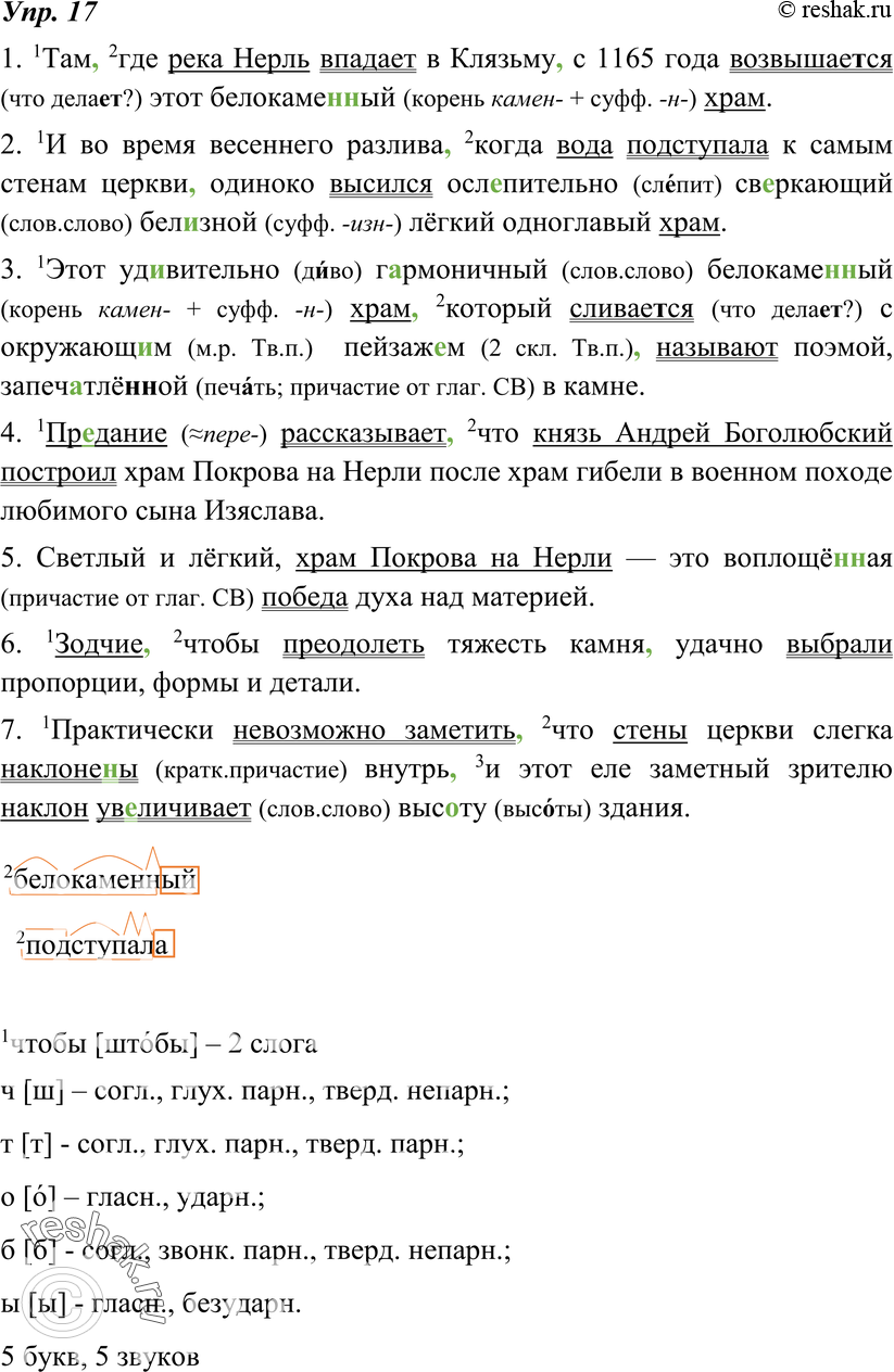 Картинка ГДЗ - Упражнение 17 по русскому языку ГДЗ Ладыженская 8 класс Вариант 1