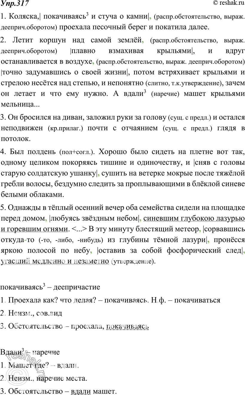 Картинка ГДЗ - Упражнение 317 по русскому языку ГДЗ Ладыженская 8 класс Вариант 1