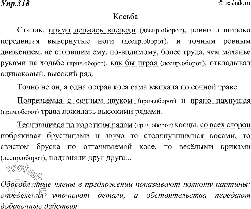 Картинка ГДЗ - Упражнение 318 по русскому языку ГДЗ Ладыженская 8 класс Вариант 1