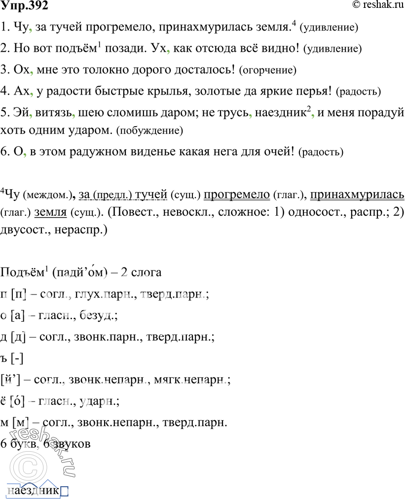 Картинка ГДЗ - Упражнение 392 по русскому языку ГДЗ Ладыженская 8 класс Вариант 1