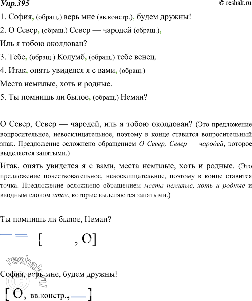 Картинка ГДЗ - Упражнение 395 по русскому языку ГДЗ Ладыженская 8 класс Вариант 1