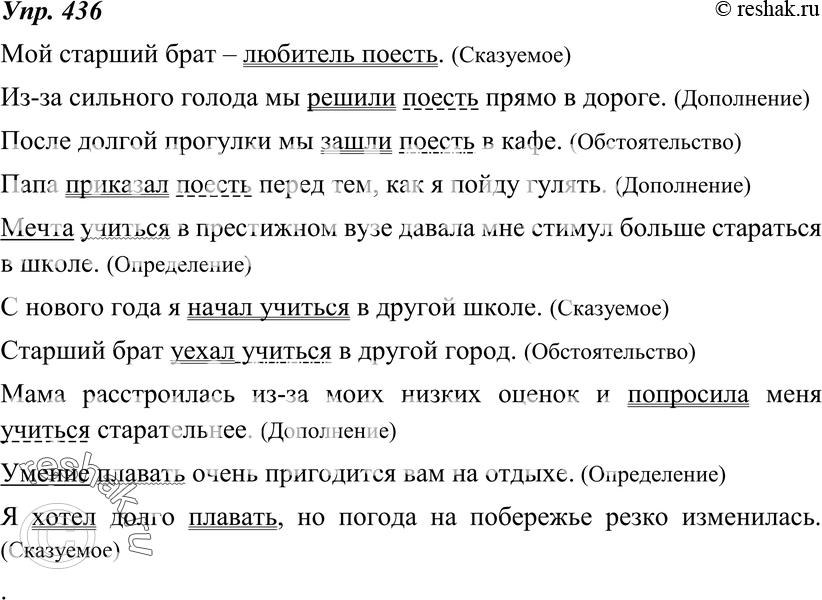 Картинка ГДЗ - Упражнение 436 по русскому языку ГДЗ Ладыженская 8 класс Вариант 1