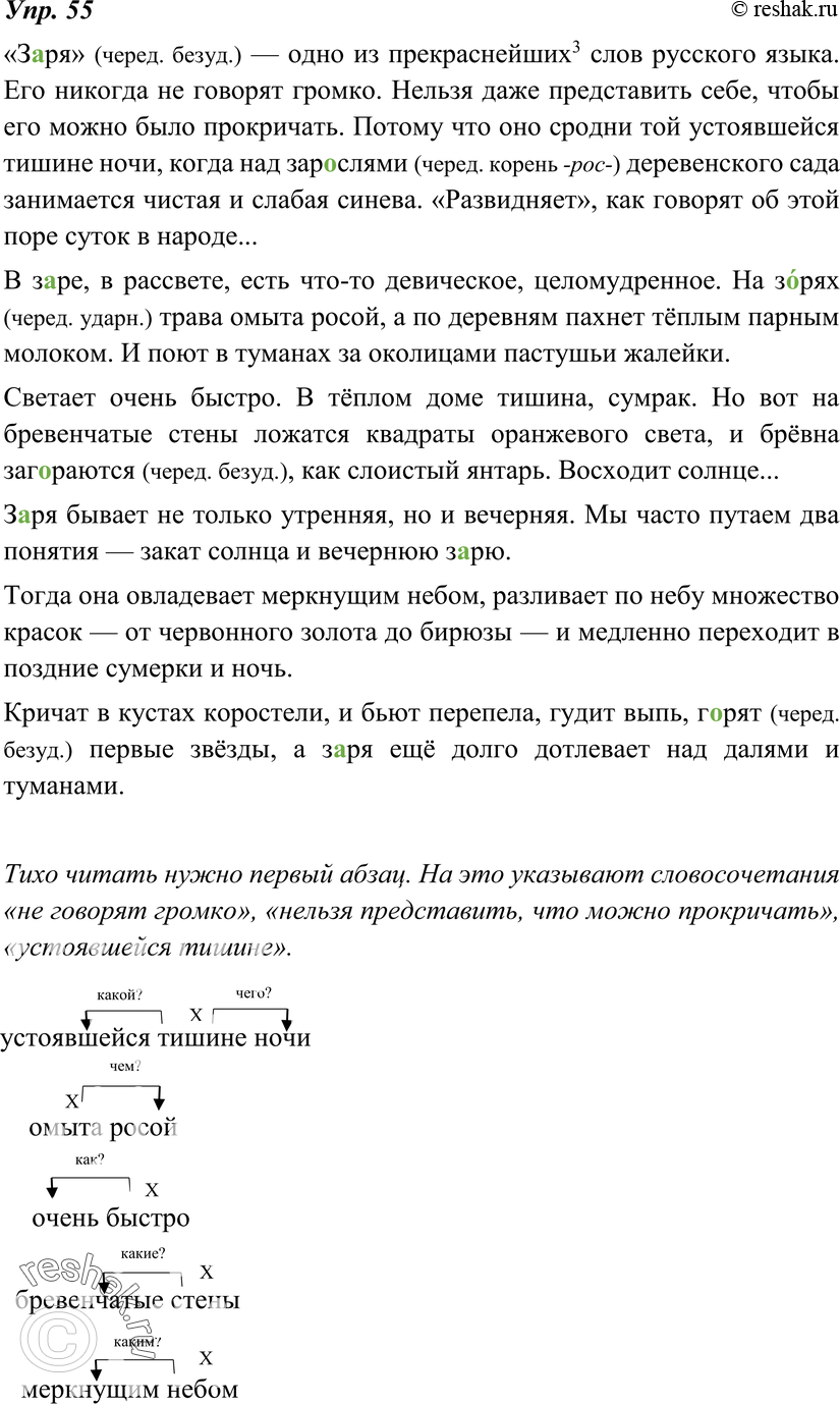Картинка ГДЗ - Упражнение 55 по русскому языку ГДЗ Ладыженская 8 класс Вариант 1