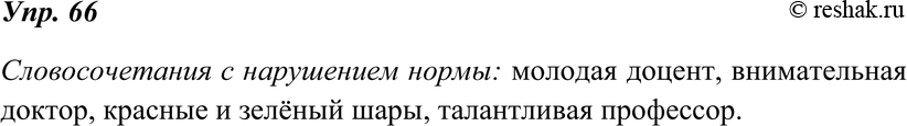 Картинка ГДЗ - Упражнение 66 по русскому языку ГДЗ Ладыженская 8 класс Вариант 1