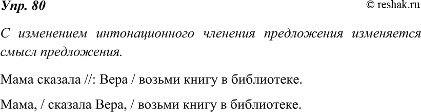 Картинка ГДЗ - Упражнение 80 по русскому языку ГДЗ Ладыженская 8 класс Вариант 1
