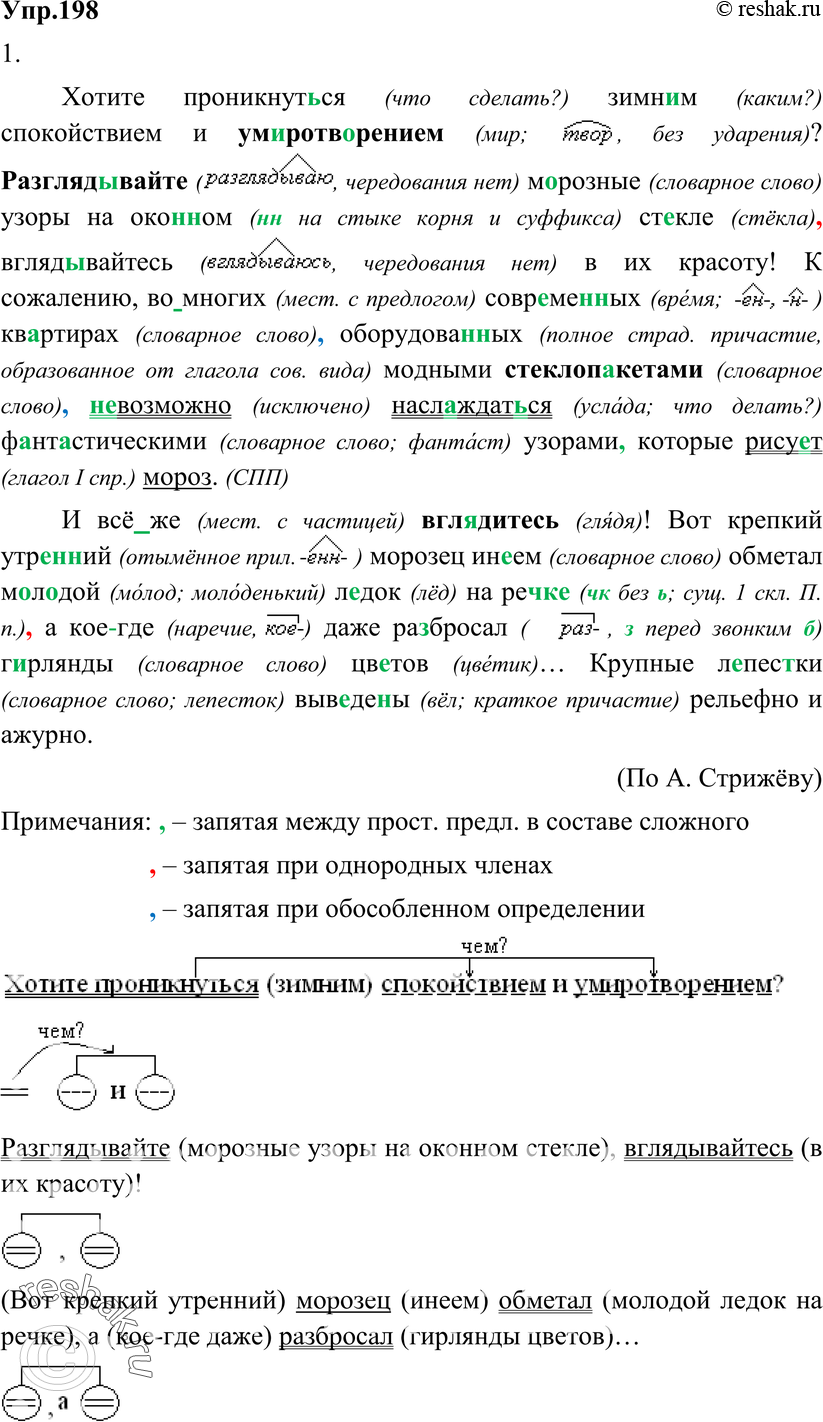 Картинка ГДЗ - Упражнение 198 по русскому языку ГДЗ Разумовская Львова 8 класс Вариант 1