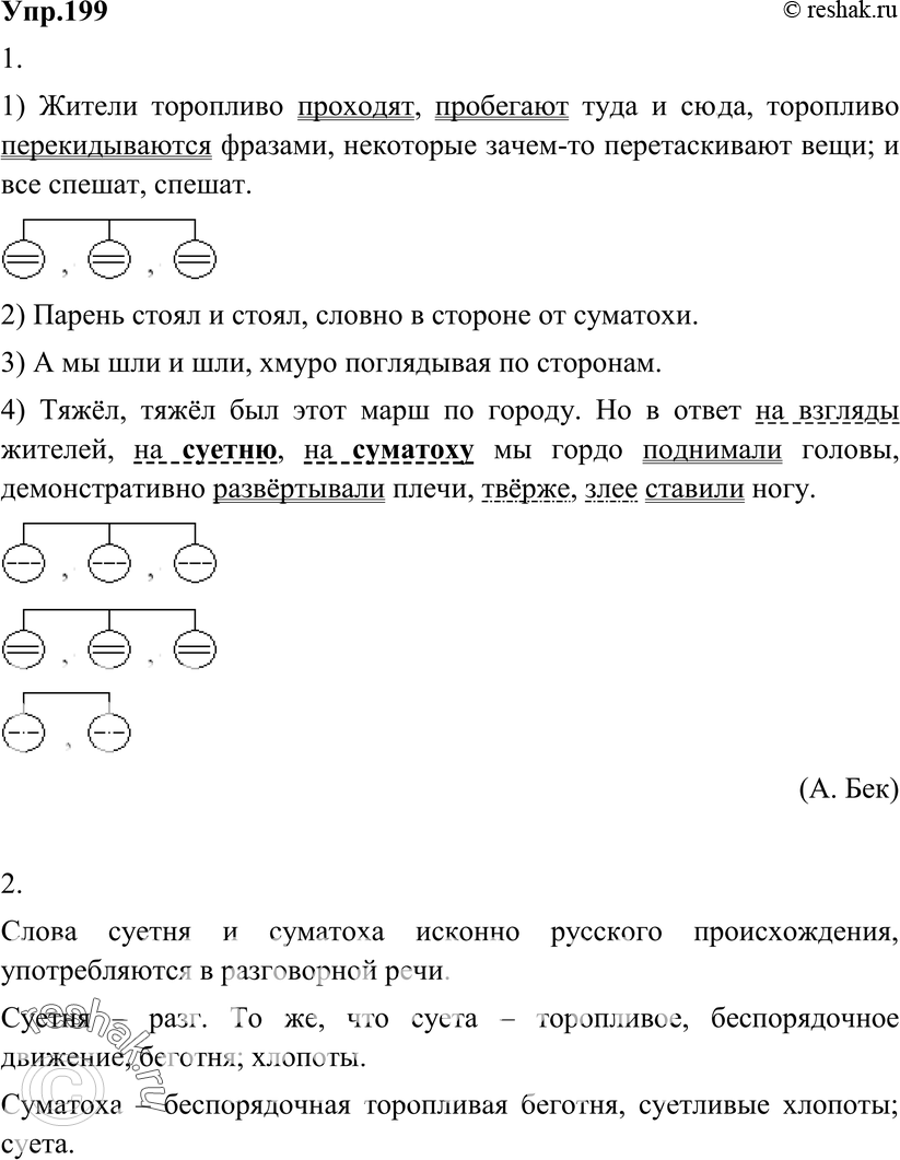 Картинка ГДЗ - Упражнение 199 по русскому языку ГДЗ Разумовская Львова 8 класс Вариант 1