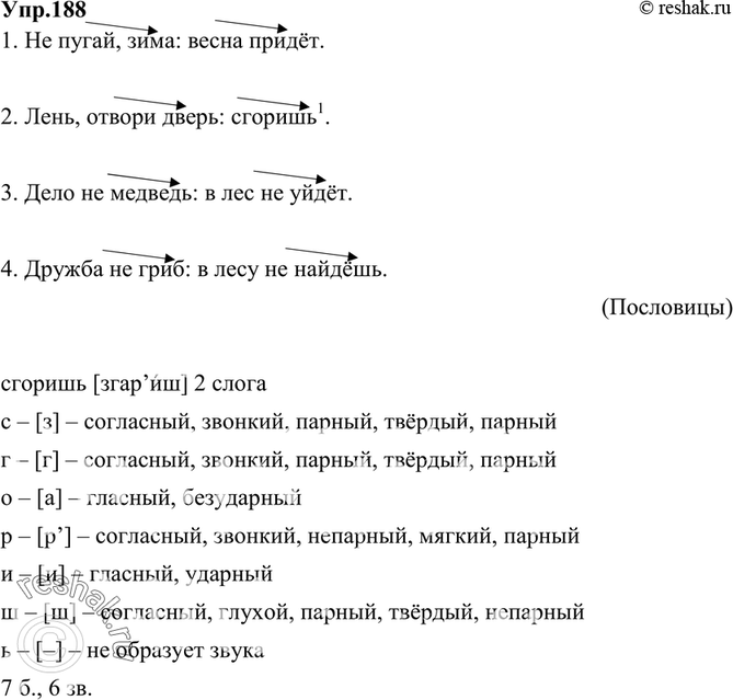 Картинка ГДЗ - Упражнение 188 по русскому языку ГДЗ Ладыженская 9 класс Вариант 1