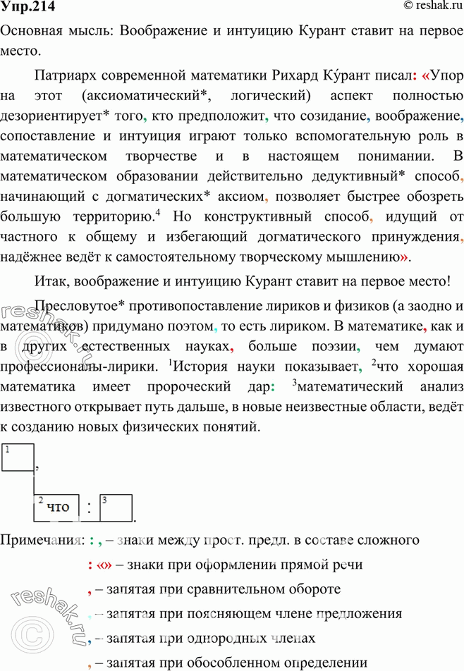 Картинка ГДЗ - Упражнение 214 по русскому языку ГДЗ Ладыженская 9 класс Вариант 1