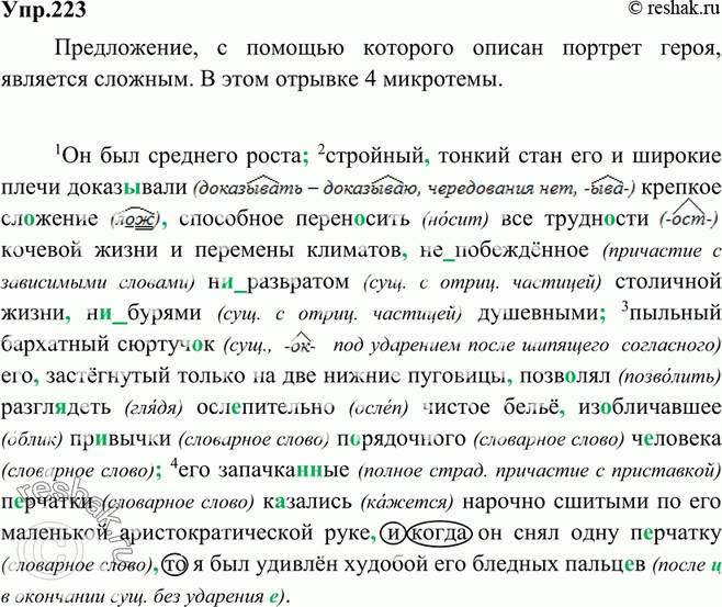 Картинка ГДЗ - Упражнение 223 по русскому языку ГДЗ Ладыженская 9 класс Вариант 1