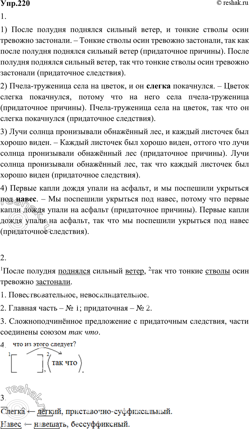 Картинка ГДЗ - Упражнение 220 ГДЗ Разумовская 9 класс по русскому языку Вариант 1