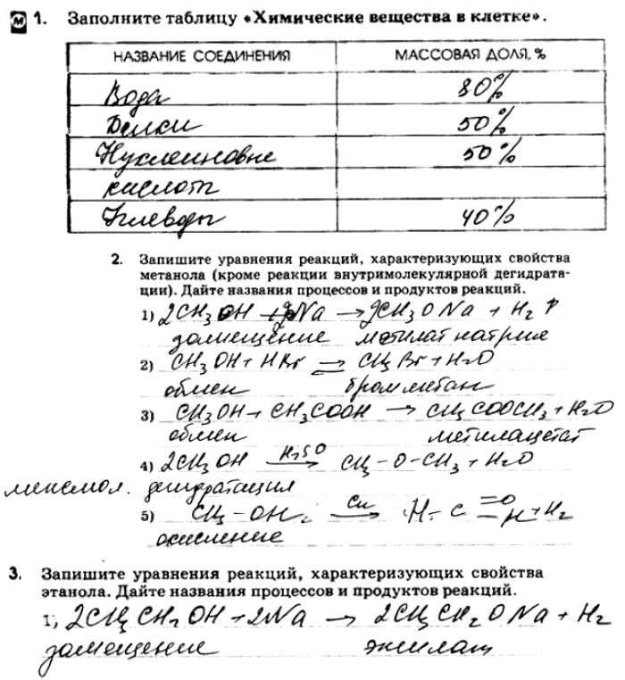 Картинка ГДЗ - Страница 67 ГДЗ рабочая тетрадь Габриелян 10 класс Вариант 1